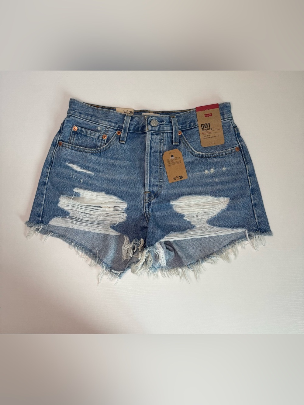 Levi's 501 Original High Rise Jean Shorts Women's Size 27 100% Cotton New